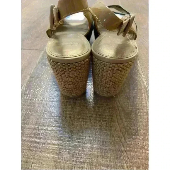 Circa joan David luxe leather upper wedge sandals Sz 8.5 - Picture 3 of 6